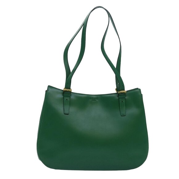 CELINE Shoulder Bag Leather Green Auth 81640 - Picture 10 of 15
